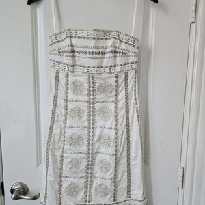 White House Black Market White Embellished Mini Skirt